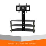 3-Shelf Tempered Glass TV Stand