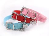 Wholesale PU Leather Hot Sale Dog Rhinestone Crystal Pet Collars