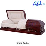 Solid Cherry Cream Velvet Adult Swing Bar Coffin and Casket