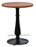 Industrial Dining Restaurant Iron Steel Leg Wooden Table