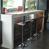 Stainless Steel Round Base Glossy Bar Chair with Footrest (SP-CS136)