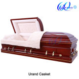 Solid Cherry Antique Wooden Coffin American Coffin and Casket