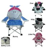 Cartoon Printing Fabric Kids Chair with Safety Locker