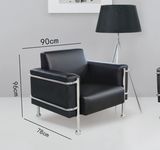 Blcak Europe Classic Vintage Leather Furniture Metal Frame Sofa