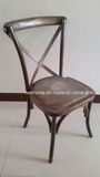 Antique Vintage Durable X Cross Back Chair with Rattan Seat