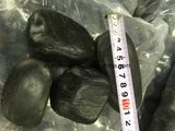 Black Oval Pebbles Stone with Polished Surface