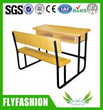 Cheap Wooden School Table with Bench Sf-46D