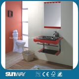 Modern Design Tempered Glass Basin with Mirror