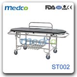 Hospital Patient Manual Transfer Cart, S. S. Medical Emergency Stretcher Trolley