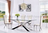 Stainless Steel Glass Dining Table for Dining Room
