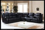 Top Selling Black Leather Home Furniture Corner Recliner Sofa with Storage Consoles
