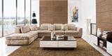 Living Room Sectional Fabric Sofa with Adjustable Backrest