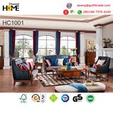 Antique Design Amercian Style Living Room Leather Sofa Set for Home Furniture (AD1001)