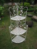 Hot Selling Antique White 3 Layer Corner Metal Shelf