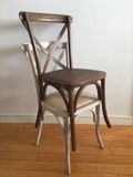 Stacking Oak Wood Cross Back Chairs for Wedding Venues