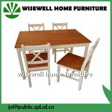 5-Piece Pine Wood Bi Color Dining Set Furniture (W-DF-0627)