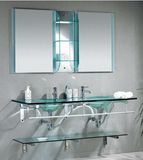 Bathroom Tempered Glass Cabinet with En12150, BS6206