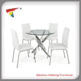 New Style Cheap Outdoor Kitchen Glass Dining Table Set (DT074)