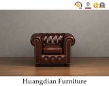 Wholesale Furniture China Living Room Tufted Leather Chesterfield Sofa (HD550)