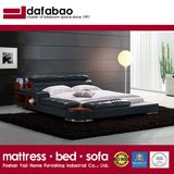 New Modern Genuine Wooden Leather Bed for Hotel Fb8142