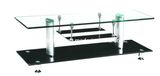 Glass Coffee Table Aluminum Tube and Modern Living Room Furniture