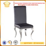 Soft Velvet Fabric Bending Legs Sliver Stainless Steel High Back Dining Room Chairs