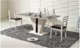 Black PU Covered Dining Room Tempered Glass Table (CT-147 CY-147)
