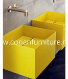 Colorful Bathroom Wall Hung Corian Washing Basin