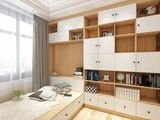 Santopova Customized Melamine with White Lacquer Door Bookshelf