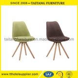Wholesale Modern Cheap Leisure Plastic Dining Chairs with Wooden Legs