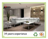 Stainless Steel Outdoor Sectional Sofa Set with White Textile