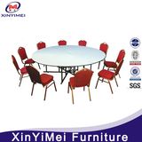 Metal Banquet Foldable Wooden Top Hotel Round Table Set, Banquet Table