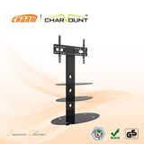 Round 3 Tiers Tempered Glass LED TV Stand Design (CT-FTVS-J202B)