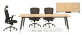 New Design Wood Rectangle Conference Table with Metal Legs (FOH-CT-E2411)