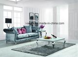 Classic Living Room Furniture Tempered Glass Top Stainless Steel Base Square Coffee Table