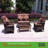 Dark Brown Wicker Sofa Chair Set/PE Round Rattan Chair Furniture