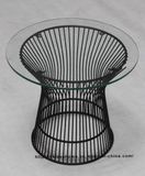 Leisure Restaurant Dining Furniture Metal Wire Glass Side Table