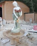 Garden Outdoor Decor Marble Lady Statue with Pool