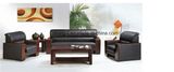 High-End Comfortable Wooden Arms Lounge Leather Modern Sofa