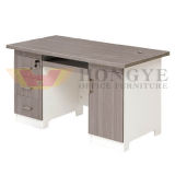 Warm White Silver Top Design of Computer Table for Office Furniture