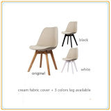 Garden Leisure Chairs with Cream Fabric Cover and Wooden Legs