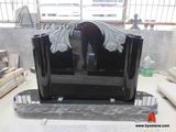 Special Design Shanxi Black Flower Carving Tombstone Monumnet