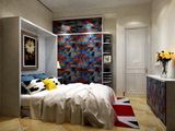 Modern Vertical Tilting Folding Wall Bed with Table and Shelf