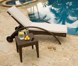 Pool Side Rattan Wicker Chaise Lounger with Side Table Wf050020