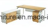 Executive Office Desk Steel Base Manager Table with Cabinets