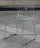 Morden Metal Leisure Stackable Side Wire Dining Restaurant Garden Chairs