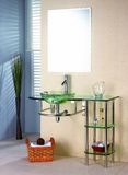 Tempered Glass Basin with Glass Shelves