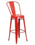 Red Metal Tolix Barstool