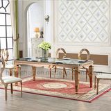 Wedding Event Tempered Glass Stainless Steel Frame Dining Table