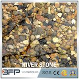 Black White Red Yellow Vein Mixed Color Pebble River Stone Decoration